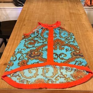 Nicole Blue and Orange Paisley Top